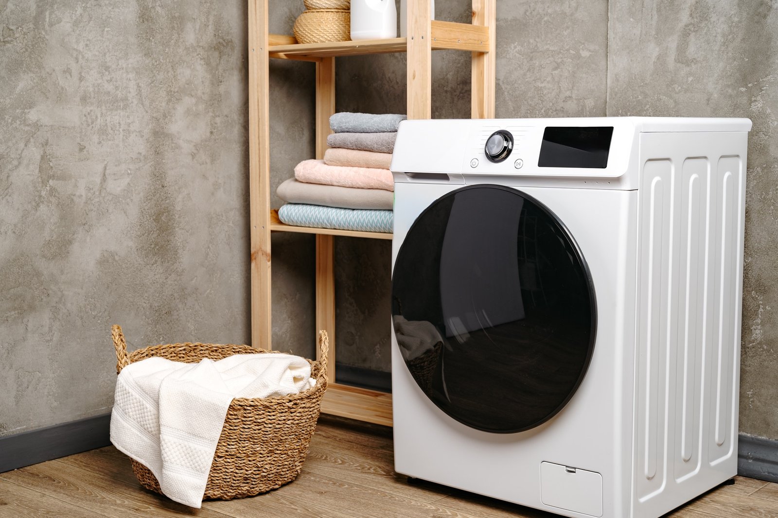 Neue Waschmaschine wird aufgestellt